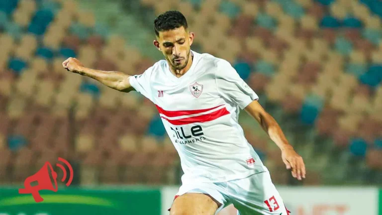 أحمد فتوح لاعب الزمالك أثناء ظهوره في مناسبة عامة بعد مغادرة معسكر الفريق بسبب ظروف عائلية